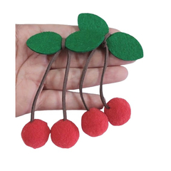 APLIQUE CEREJA POMPOM GRANDE (6 X 8CM) - 2 UNIDADES - comprar online