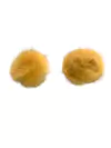 APLIQUE MEIO POMPOM PELÚCIA AMARELO OURO (2,5 CM) - 2 UNIDADES