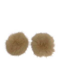 APLIQUE MEIO POMPOM PELÚCIA NUDE (4,0 CM) - 2 UNIDADES
