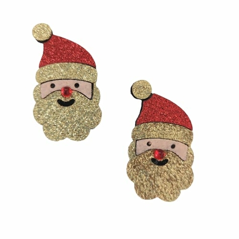 APLIQUE PAPAI NOEL EM EVA DOURADO - 2 UNIDADES