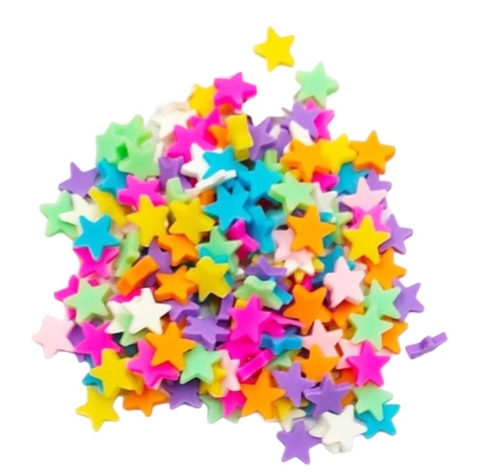 APLIQUE CONFETE ESTRELINHAS COLORIDA COM LILÁS - 15 GRAMAS