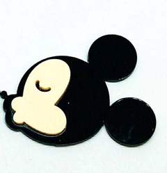 APLIQUE MICKEY BEIJANDO ACRÍLICO (4 CM) - 1 UNIDADE
