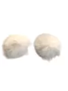 APLIQUE MEIO POMPOM PELÚCIA BRANCO (2,5 CM) - 02 UNIDADES