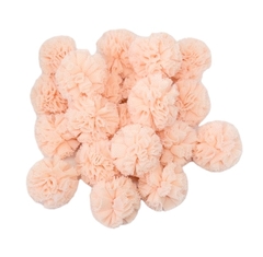 APLIQUE POMPOM MALHA TELINHA SALMÃO CANDY (2,5CM) - 5 UNIDADES