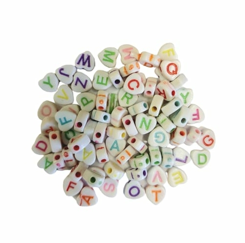 MIÇANGA LETRINHAS CORAÇÃO (7 MM) - 50 GRAMAS