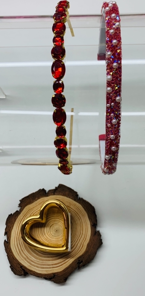KIT TIARAS VERMELHA PARA MONTAGEM - PEDRARIA E MANTA