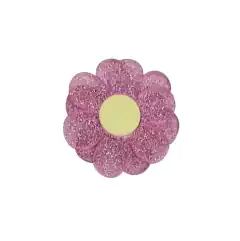 APLIQUE FLOR ROSA CINTILANTE (4CM) - 1 UNIDADE