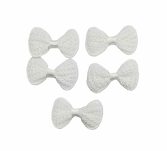 APLIQUE LACINHO CROCHÊ BRANCO - 5 UNIDADES