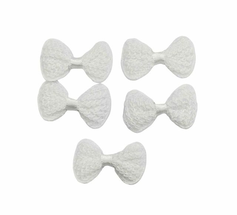 APLIQUE LACINHO CROCHÊ BRANCO - 5 UNIDADES