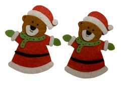 APLIQUE URSO PAPAI NOEL EM EVA - 2 UNIDADES