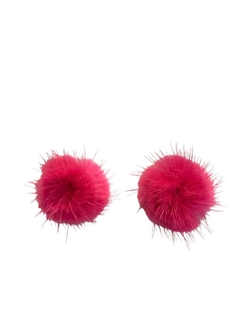 APLIQUE MEIO POMPOM PELÚCIA PINK (2,5 CM) - 02 UNIDADES