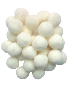 APLIQUE POMPOM CREME (2,0 CM) - 10 UNIDADES