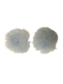 APLIQUE MEIO POMPOM PELÚCIA AZUL BEBÊ (4 CM) - 2 UNIDADES