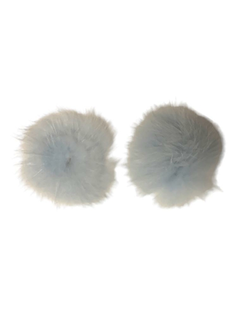 APLIQUE MEIO POMPOM PELÚCIA AZUL BEBÊ (4 CM) - 2 UNIDADES