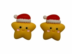 APLIQUE ESTRELA DE NATAL EM RESINA - 2 UNIDADES