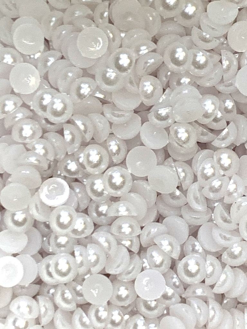MEIA PÉROLA PARA COLAGEM BRANCA (5MM) - 25 GRAMAS