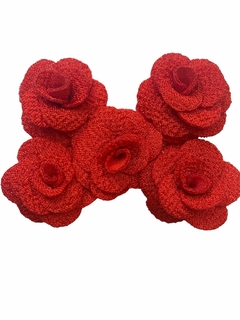 APLIQUE FLOR DE TECIDO - 5 UNIDADES - Aplique Mais Fitas