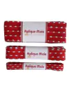 KIT FITA PESPONTO POMPOM VERMELHO SINIMBU - 10MM/22MM/38MM - 2 METROS CADA