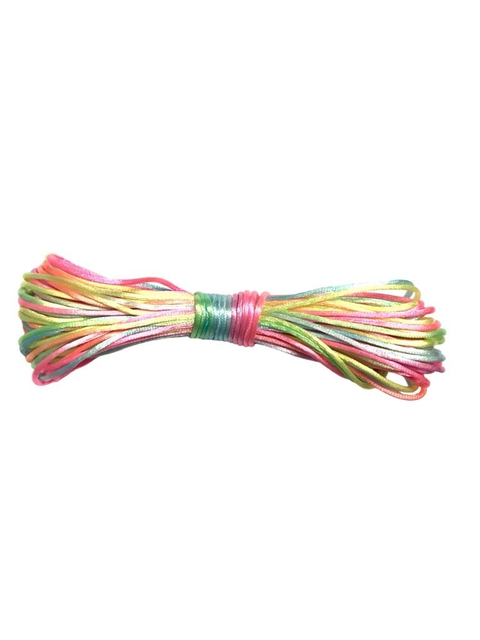 FIO DE SEDA TIE DYE COLORIDO NEON (1MM) - 10 METROS