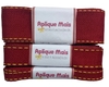 KIT FITA JEANS VERMELHO MARSALA 10MM/22MM/38MM - 2 METROS DE CADA