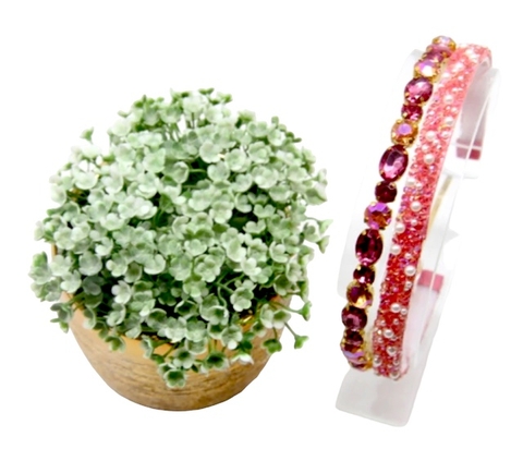 KIT TIARAS PINK PARA MONTAGEM - PEDRARIA E MANTA
