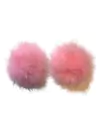 APLIQUE MEIO POMPOM PELÚCIA ROSA (4,0 CM) - 2 UNIDADES