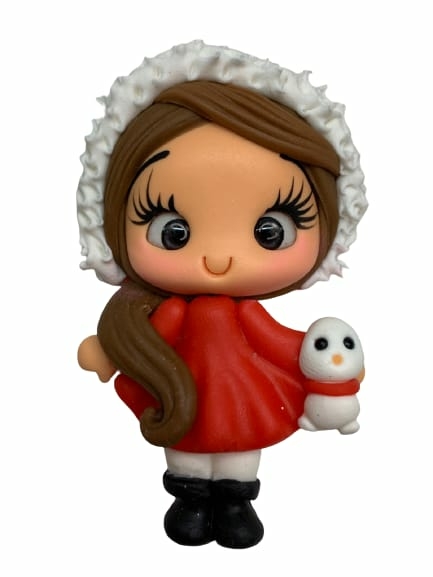 APLIQUE MENINA COM BONECO DE NEVE - 1 UNIDADE