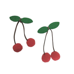 APLIQUE CEREJA POMPOM GRANDE (6 X 8CM) - 2 UNIDADES