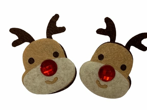APLIQUE ROSTO RENA DE PAPAI NOEL EM EVA - 2 UNIDADES