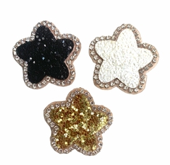 APLIQUE ESTRELA COM STRASS - 2 UNIDADES