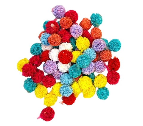 APLIQUE POMPOM MALHA COLORIDO FORTE 603 (1,0CM) - 50 UNIDADES
