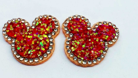 APLIQUE MICKEY STRASS VERMELHO - 2 UNIDADES