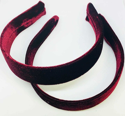 TIARA DE VELUDO VINHO 30MM - 1 UNIDADE