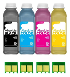 Kit Cp 1025 4 Potes Toner + 4 Chip Color Recarga 126a 130