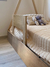Cama India tono roble + Espacio de guardado (melamina) - comprar online
