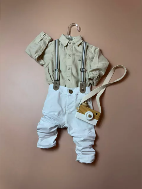 CALÇA SOCIAL COM SUSPENSORIO BRANCA | P AO G