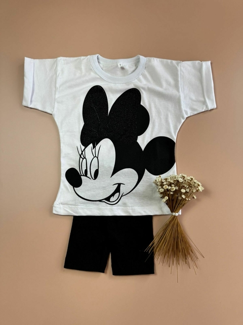 CONJUNTO MINNIE GLITTER BRANCO | 1 AO 6