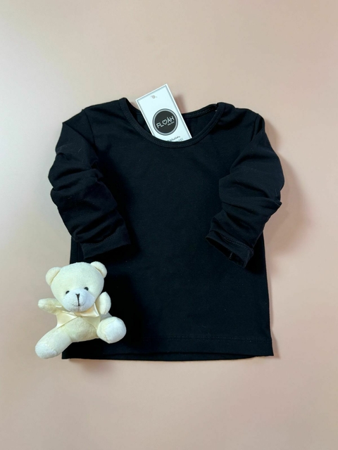 CAMISETA MANGA LONGA BÁSICA PRETA | 1 AO 6 - comprar online