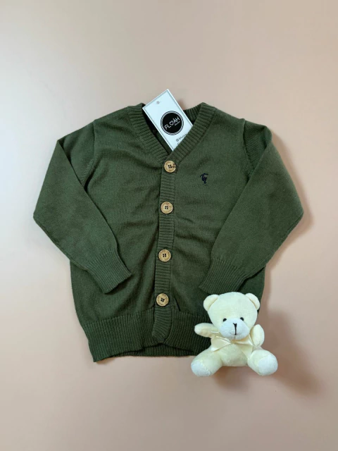 SUÉTER VERDE MILITAR COM BOTÕES AMADEIRADOS | 1 AO 6 - comprar online