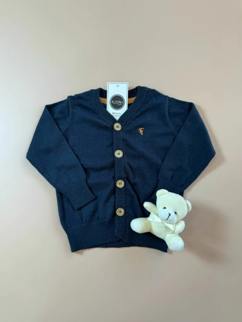 SUÉTER AZUL MARINHO COM BOTÕES AMADEIRADOS | 1 AO 6 - comprar online