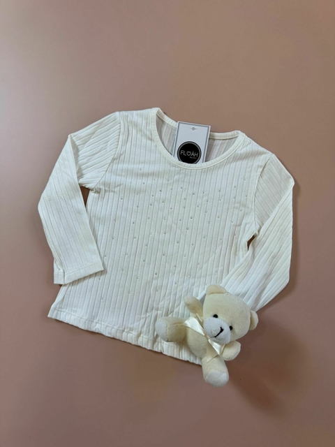 CAMISETA MANGA LONGA OFF CANELADA COM STRASS | 1 AO 6 - comprar online