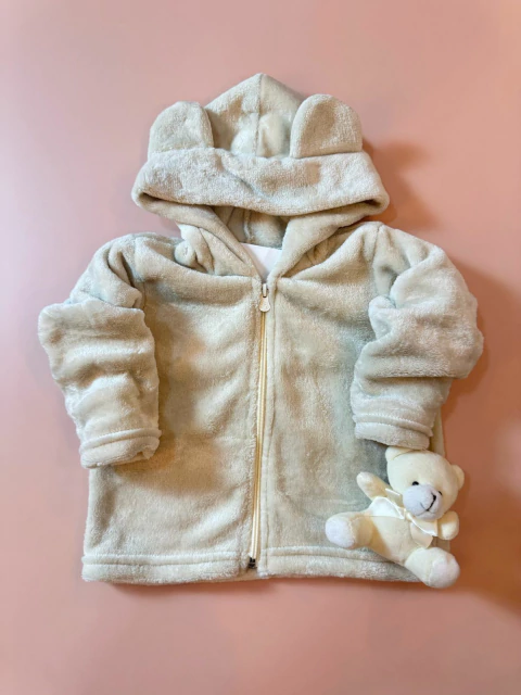 CASACO FLEECE ORELINHAS BEGE | 1 AO 3 - comprar online