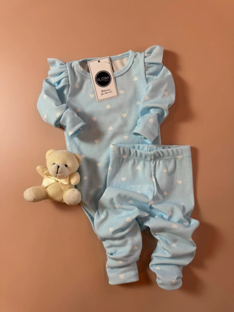 CONJUNTO CORAÇÃO AZUL FRUFRU | P AO 2 - comprar online