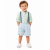 Conjunto Infantil Social – Camisa em Linho com Bermuda e Suspensório