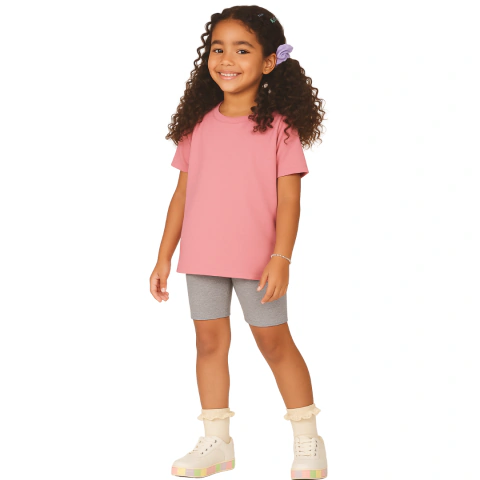 Short Ciclista Infantil Feminino Básico em Cotton