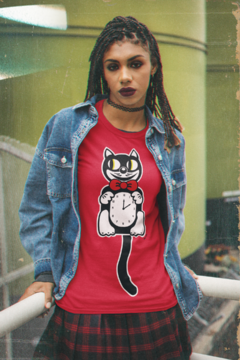 Camiseta T-shirt Unissex Gato-relógio Vintage Old School - loja online