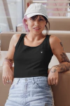 REGATA FEMININA PRETA MINIMALISTA
