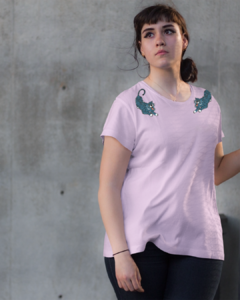 CAMISETA T-SHIRT ROSA UNISSEX TIGRE TATUAGEM OLD SCHOOL - comprar online