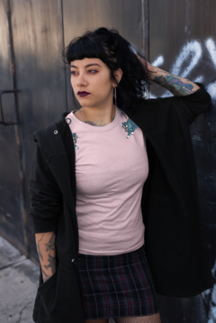 CAMISETA T-SHIRT ROSA UNISSEX TIGRE TATUAGEM OLD SCHOOL na internet