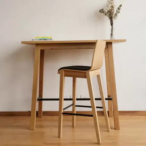 Banqueta madera clara 75